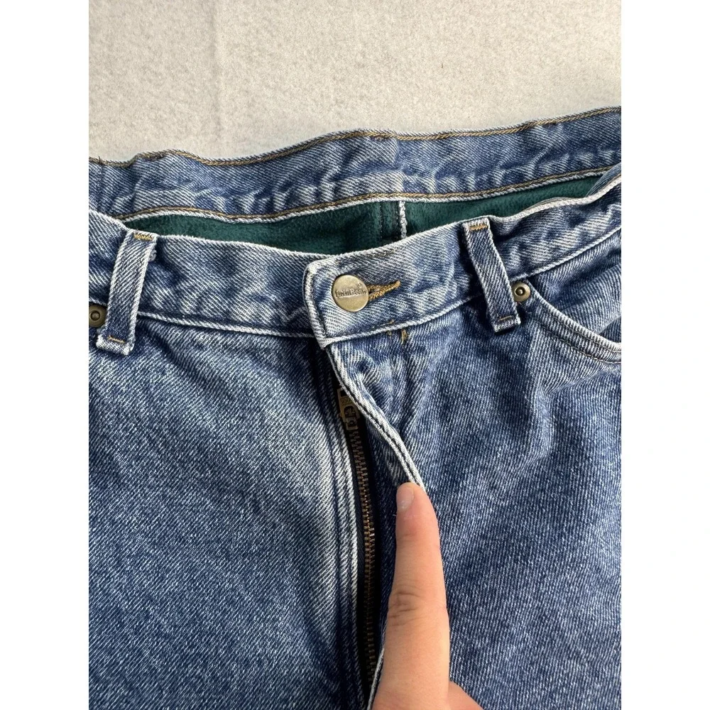 L.L. Bean Double L Natural Fit Jeans Mens 35 x 34 Blue‎ Fleece Lined Denim
